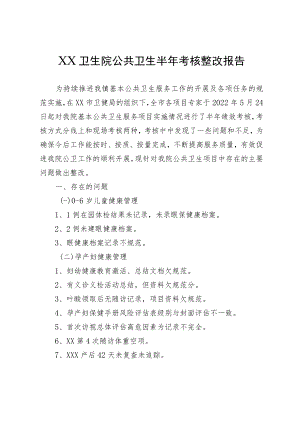 卫生院公共卫生半年考核整改报告.docx