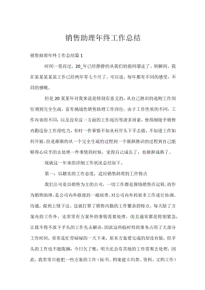 销售助理年终工作总结.docx