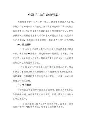 公司“三防”应急预案.docx