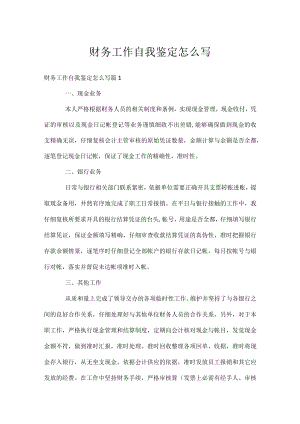财务工作自我鉴定怎么写.docx