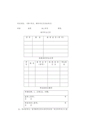 职业技术学院考场记录单.docx