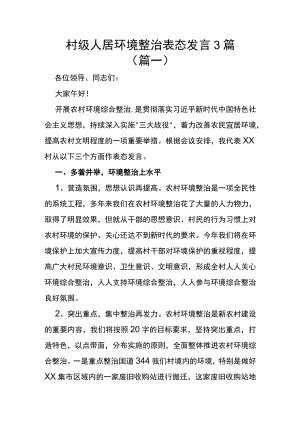 村级人居环境整治表态发言3篇.docx