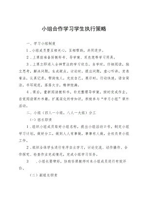 小组合作学习学生执行策略.docx