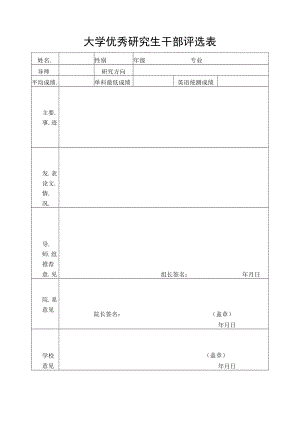 大学优秀研究生干部评选表.docx