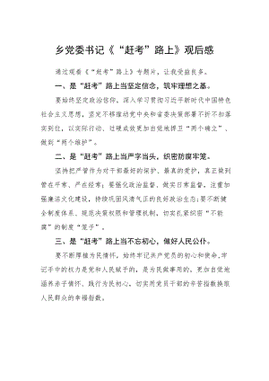 乡党委书记《“赶考”路上》观后感精选.docx