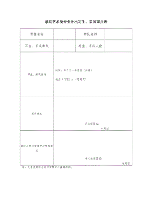 学院艺术类专业外出写生、采风审批表.docx