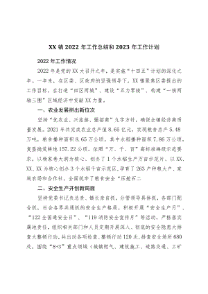 镇2022年工作总结和2023年工作计划.docx