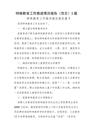 特殊教育工作推进情况报告（范文）2篇.docx