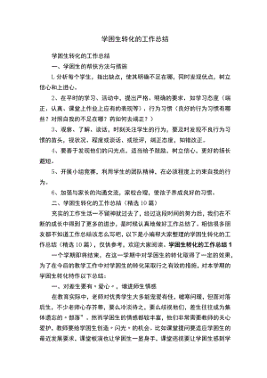 学困生转化的工作总结（精选10篇）.docx