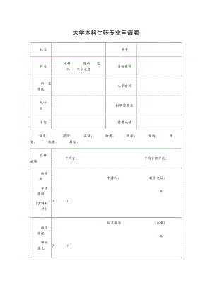 大学本科生转专业申请表.docx