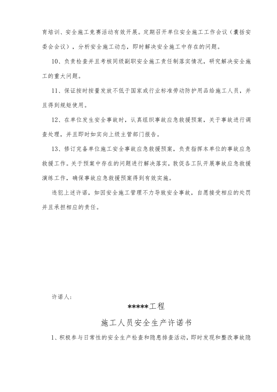 施工工程安全生产承诺书.docx_第2页