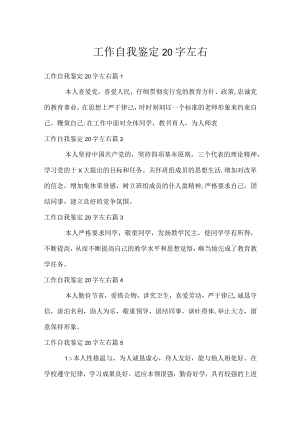工作自我鉴定20字左右.docx