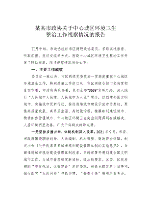 某某市政协关于中心城区环境卫生整治工作视察情况的报告.docx