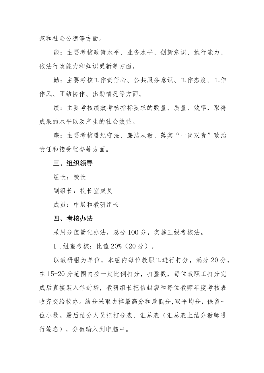 学校教职工年度考核实施办法.docx_第2页