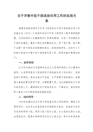 关于开展中层干部选拔任用工作的实施方案.docx