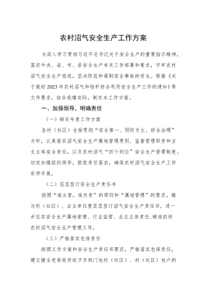 农村沼气安全生产工作方案.docx