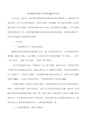 镇2022年党建工作总结2023年计划.docx