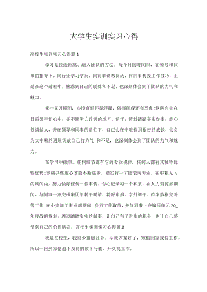 大学生实训实习心得.docx