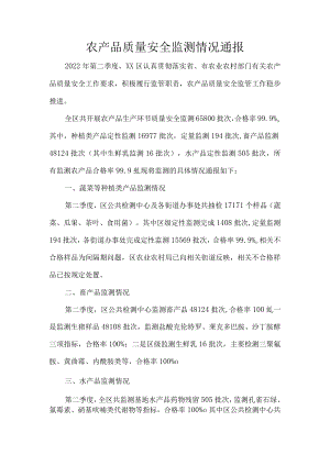 农产品质量安全监测情况通报.docx