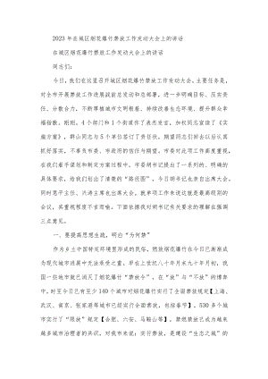 2023年在城区烟花爆竹禁放工作发动大会上的讲话.docx