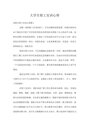 大学生钳工实训心得.docx