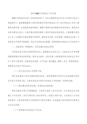 街道2022行政执法工作总结.docx