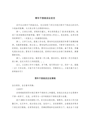 青年干部座谈会发言（精选）.docx