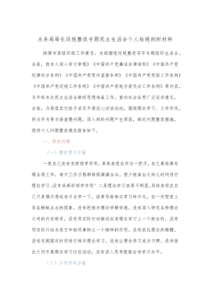 【精品文档】水务局局长巡视整改专题民主生活会个人检视剖析材料.docx