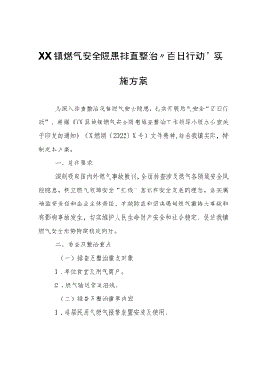 XX镇燃气安全隐患排查整治“百日行动”实施方案.docx