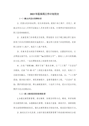 2023年医保局工作计划范文.docx