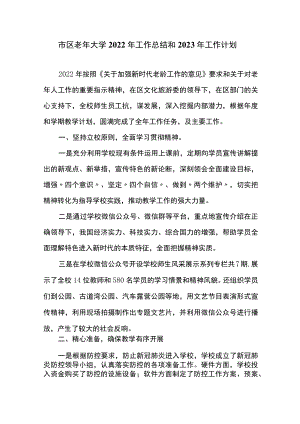 市区老年大学2022年工作总结和2023年工作计划.docx