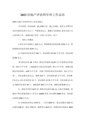 2023房地产评估师年终工作总结.docx