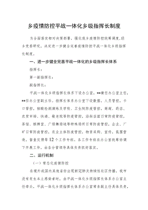 乡疫情防控平战一体化乡级指挥长制度.docx