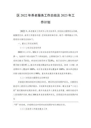 区2022年养老服务工作总结及2023年工作计划.docx