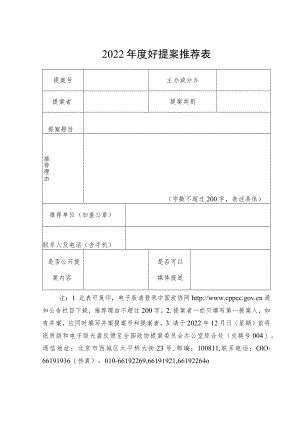 2022年度好提案推荐表.docx