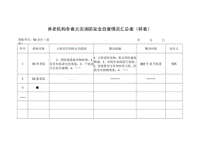 养老机构冬春火灾消防安全自查情况汇总表（样表）.docx