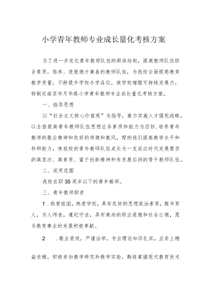 小学青年教师专业成长量化考核方案.docx