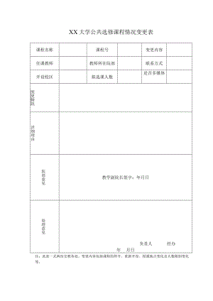 XX大学公共选修课程情况变更表.docx