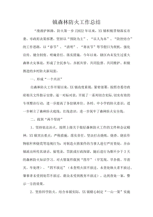 镇森林防火工作总结.docx