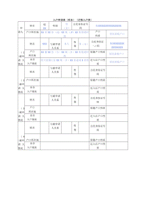 2022年入户申请表（样本）（迁移入户类）.docx