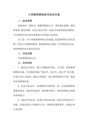 小学教师寒假读书活动方案.docx