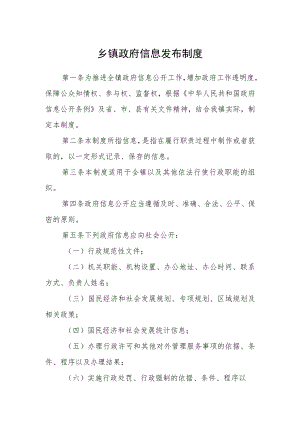 乡镇政府信息发布制度.docx