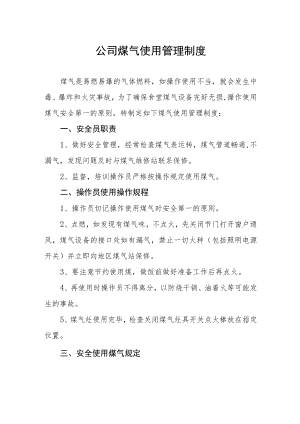 公司煤气使用管理制度.docx