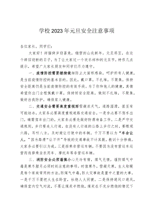 学校2023年元旦安全注意事项.docx