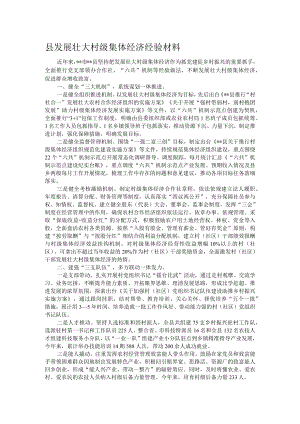 县发展壮大村级集体经济经验材料.docx