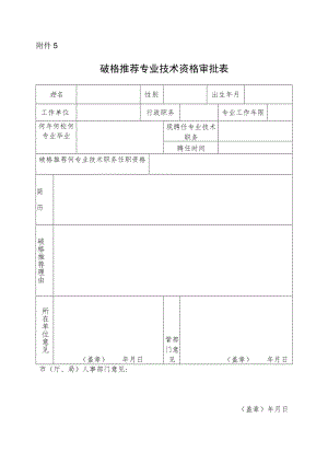 附件8 破格推荐高级专业技术职务任职资格审批表.docx