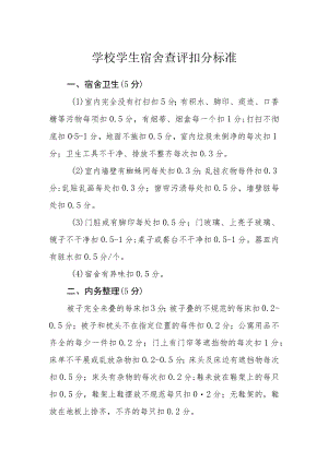 学校学生宿舍查评扣分标准.docx