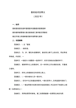 套的组词及释义（2022年）.docx