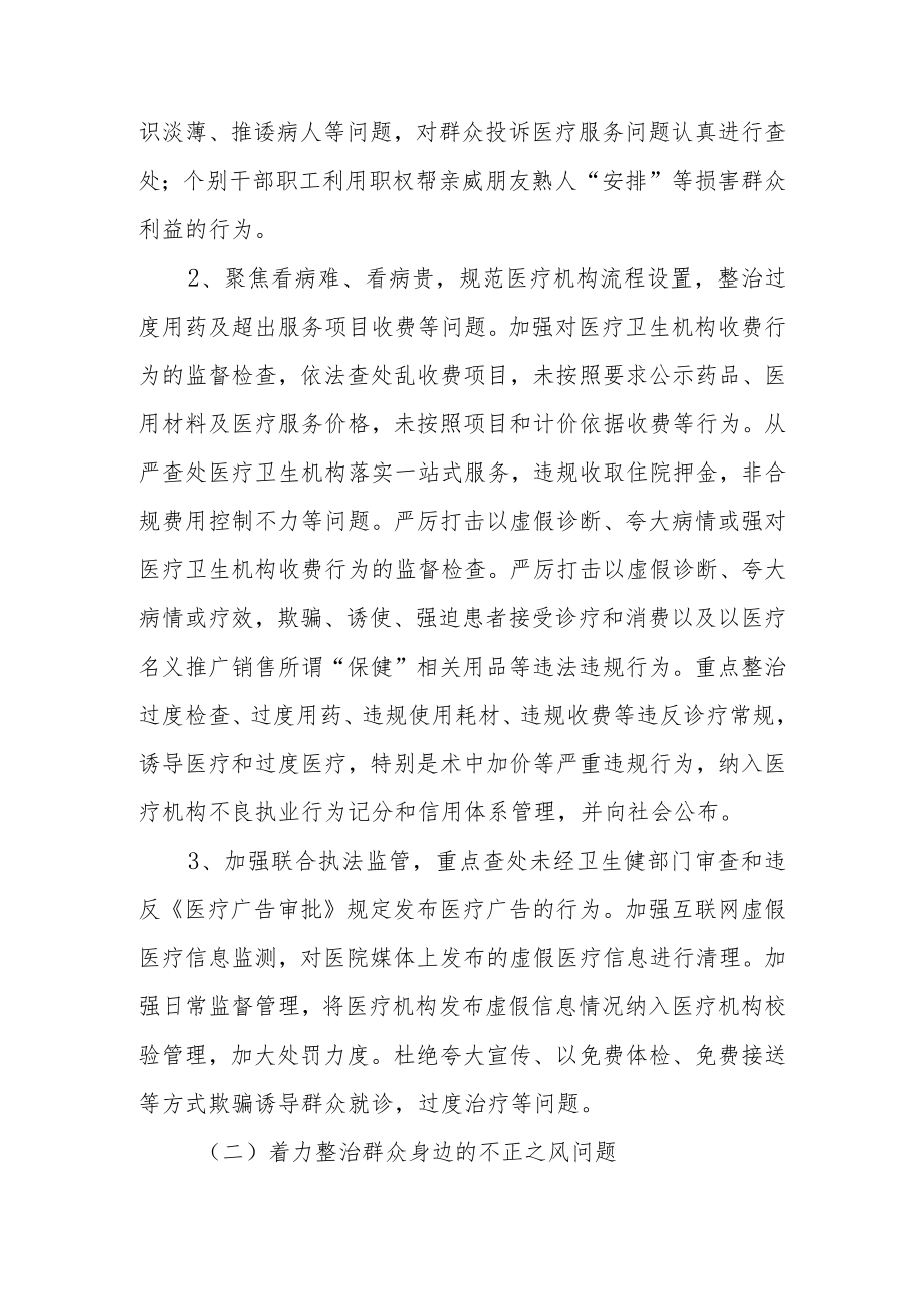 XX区卫生健康局关于开展医疗卫生领域突出问题专项整治工作方案.docx_第2页