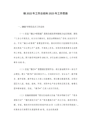 镇2022年工作总结和2023年工作思路.docx